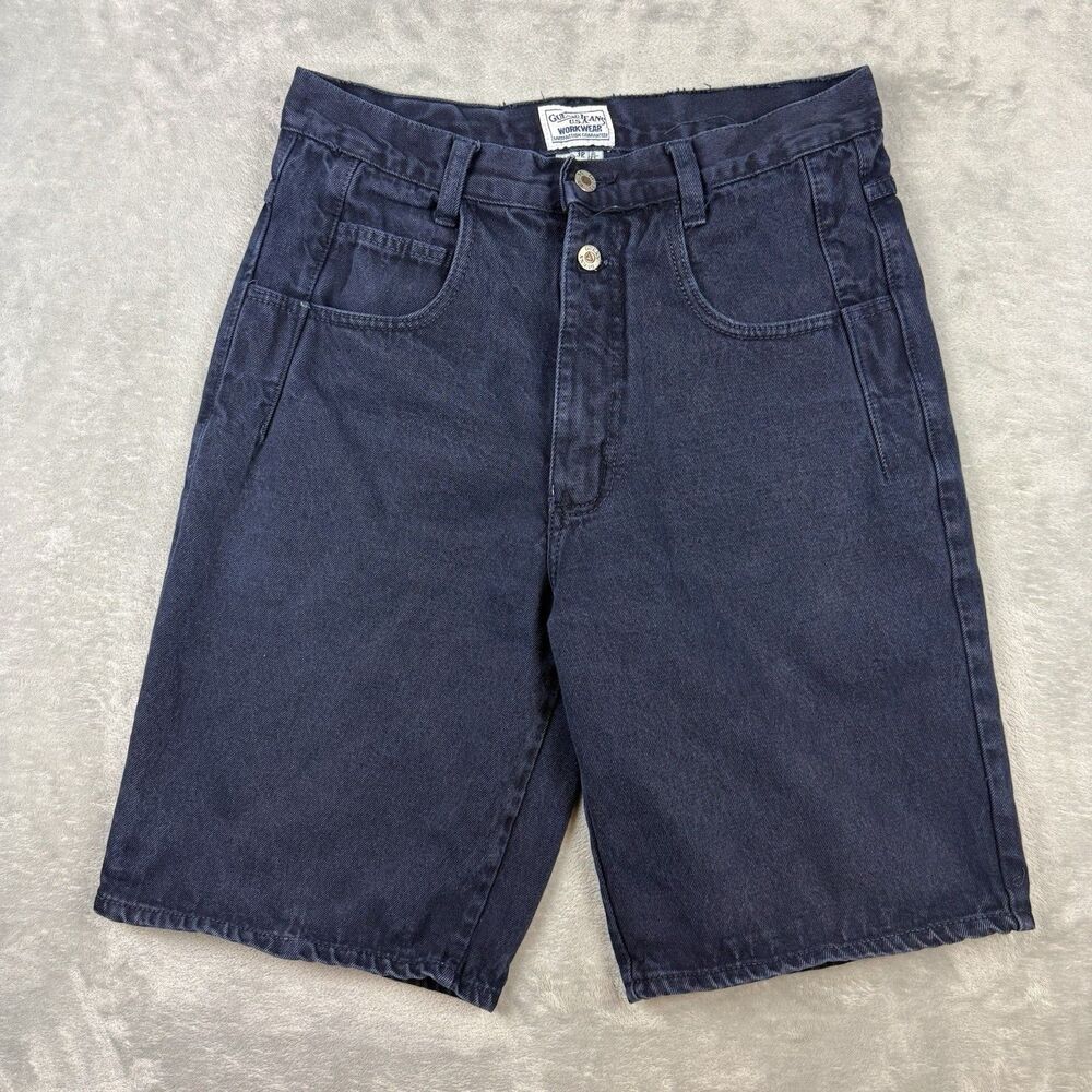 Vintage 80s Guess Jeans USA Workwear Jean Shorts Navy Made in USA 32 Skater